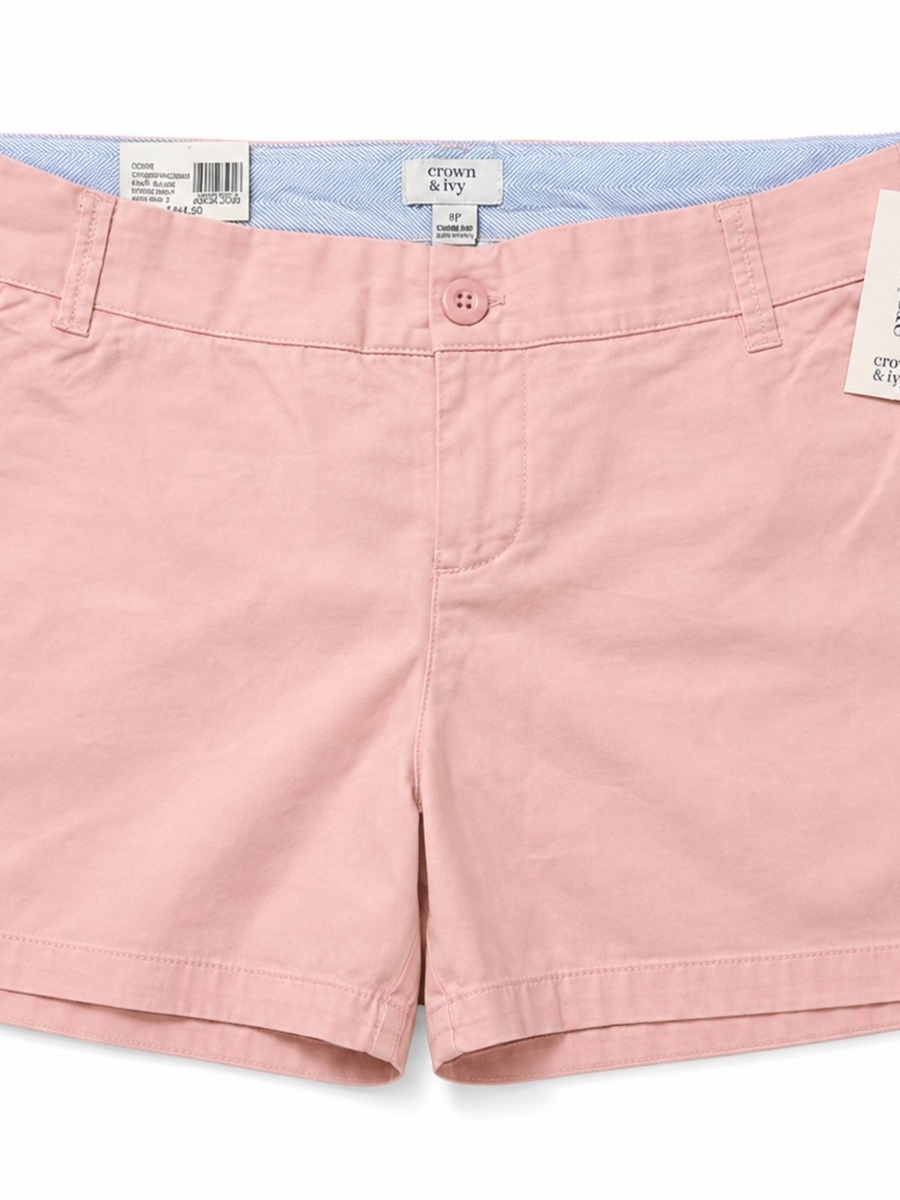 crown & ivy Blush Pink Chino Bermuda Shorts